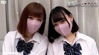 Two peoples appearance 20-year-old pie bread and uniform 3P Alternately inserted from vaginal cum shot many times